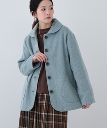 nachukara 日本製 ウール混 ショールカラージャケット ウール混ビーバー素材使用