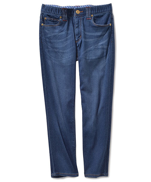 IEDIT（イディット）の「【股下丈が選べる】ＩＥＤＩＴ　レーベルコレクション　絶妙シルエットのエアリーキャットデニーム　　　 （デニムパンツ・レディース・ダークブルー/ブルー・6/12/13/1/5/14/3/9）」の2枚目の写真