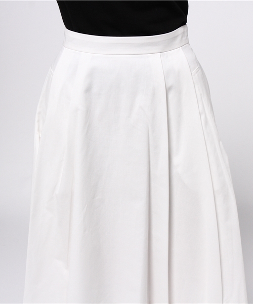 31 Sons de mode(トランテアン ソン ドゥ モード)の「シャツ地イレギュラーヘムフレアスカート(スカート・レディース・オフホワイト/ピンク・38/36)」の6枚目の写真