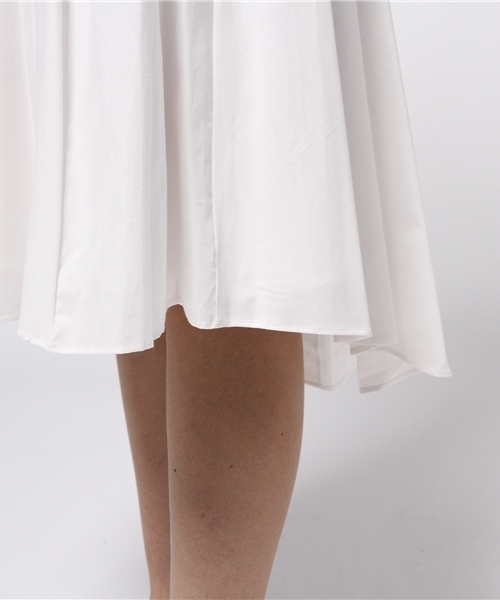 31 Sons de mode(トランテアン ソン ドゥ モード)の「シャツ地イレギュラーヘムフレアスカート(スカート・レディース・オフホワイト/ピンク・38/36)」の9枚目の写真