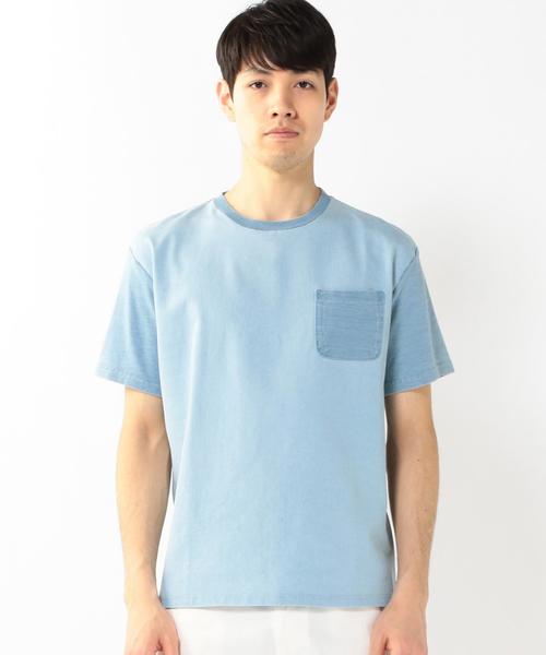 coen（コーエン）の「インディゴコンビTシャツ 77§（Tシャツ/カットソー・メンズ・ライトブルー/ロイヤルブルー・MEDIUM/X-LARGE/LARGE/SMALL）」の5枚目の写真