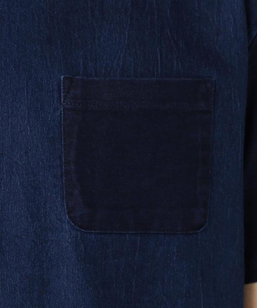 coen（コーエン）の「インディゴコンビTシャツ 77§（Tシャツ/カットソー・メンズ・ライトブルー/ロイヤルブルー・MEDIUM/X-LARGE/LARGE/SMALL）」の14枚目の写真