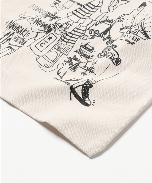 CIAOPANIC TYPY（チャオパニックティピー）の「TYPYマップキャンバストートバッグ（トートバッグ・メンズ・ホワイト/ブラック・FREE）」の5枚目の写真