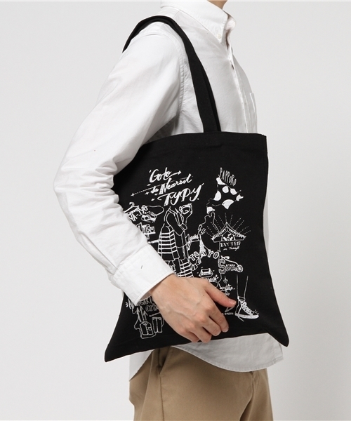CIAOPANIC TYPY（チャオパニックティピー）の「TYPYマップキャンバストートバッグ（トートバッグ・メンズ・ホワイト/ブラック・FREE）」の8枚目の写真