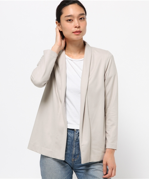 22 OCTOBRE(ヴァンドゥ-オクトーブル)の「スウェード調トッパーカーディガン(カーディガン/ボレロ・レディース・グレー/ベージュ・2)」の2枚目の写真