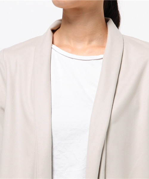 22 OCTOBRE(ヴァンドゥ-オクトーブル)の「スウェード調トッパーカーディガン(カーディガン/ボレロ・レディース・グレー/ベージュ・2)」の6枚目の写真