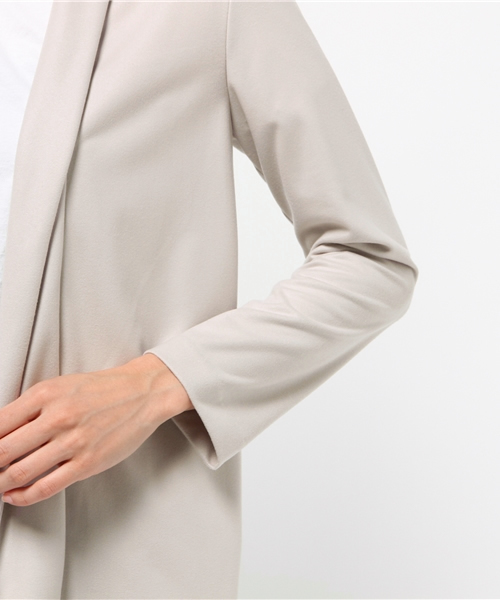 22 OCTOBRE(ヴァンドゥ-オクトーブル)の「スウェード調トッパーカーディガン(カーディガン/ボレロ・レディース・グレー/ベージュ・2)」の7枚目の写真