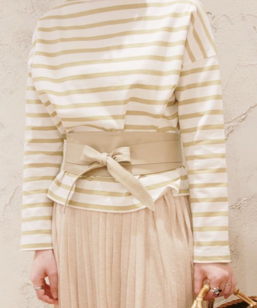 SLOBE IENA（スローブイエナ）の「SLOBE サッシュベルト◆（ベルト・レディース・ブラウン/ベージュ・FREE）」の2枚目の写真