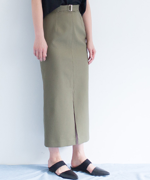STUDIOUS(ステュディオス)の「STUDIOUS ロングIラインスカート(スカート・レディース・カーキ/ベージュ・0/1)」の2枚目の写真