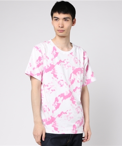 WEGO（ウィゴー）の「WEGO/タイダイプリントカットソー（Tシャツ/カットソー・メンズ・ピンク/オレンジ/ネイビー/ブラック・MEDIUM/LARGE）」の16枚目の写真