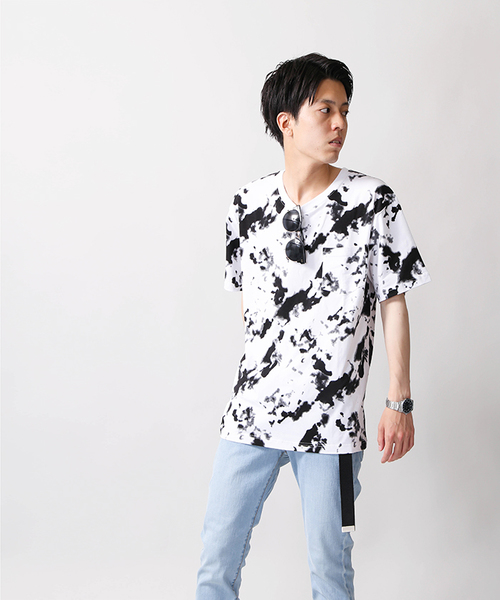 WEGO（ウィゴー）の「WEGO/タイダイプリントカットソー（Tシャツ/カットソー・メンズ・ピンク/オレンジ/ネイビー/ブラック・MEDIUM/LARGE）」の13枚目の写真
