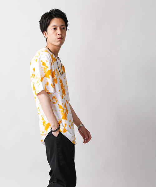 WEGO（ウィゴー）の「WEGO/タイダイプリントカットソー（Tシャツ/カットソー・メンズ・ピンク/オレンジ/ネイビー/ブラック・MEDIUM/LARGE）」の20枚目の写真