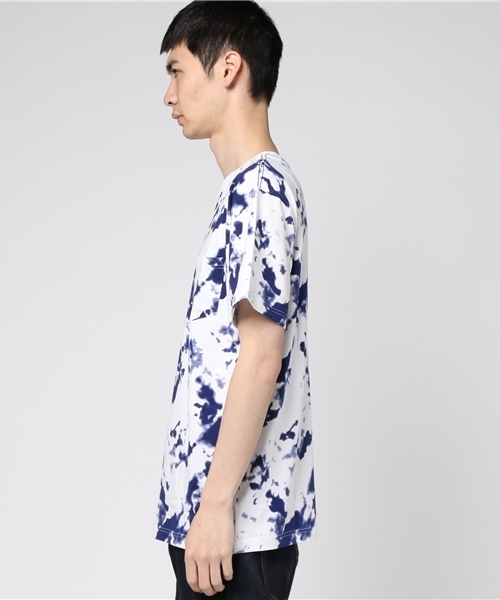 WEGO（ウィゴー）の「WEGO/タイダイプリントカットソー（Tシャツ/カットソー・メンズ・ピンク/オレンジ/ネイビー/ブラック・MEDIUM/LARGE）」の5枚目の写真