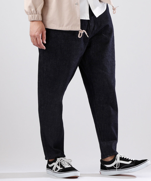 MONO-MART（モノマート）の「ワイドテーパード バギーデニムパンツ(10oz DENIM)（デニムパンツ・メンズ・ワンウォッシュ/ブラック/ライトインディゴブルー/ブルー系その他・M/L）」の2枚目の写真