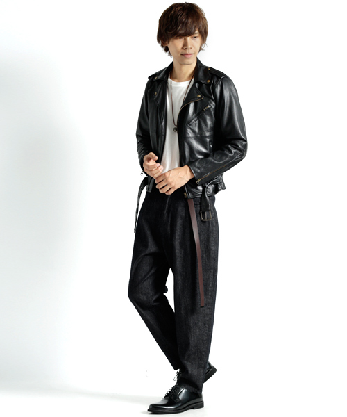 MONO-MART（モノマート）の「ワイドテーパード バギーデニムパンツ(10oz DENIM)（デニムパンツ・メンズ・ワンウォッシュ/ブラック/ライトインディゴブルー/ブルー系その他・M/L）」の9枚目の写真