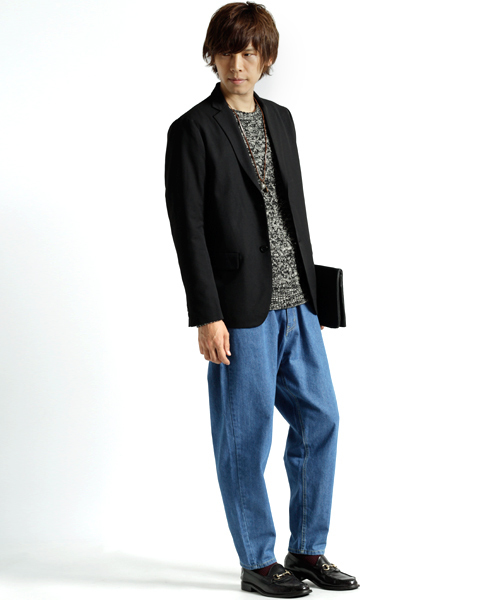 MONO-MART（モノマート）の「ワイドテーパード バギーデニムパンツ(10oz DENIM)（デニムパンツ・メンズ・ワンウォッシュ/ブラック/ライトインディゴブルー/ブルー系その他・M/L）」の10枚目の写真