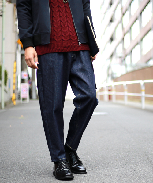 MONO-MART（モノマート）の「ワイドテーパード バギーデニムパンツ(10oz DENIM)（デニムパンツ・メンズ・ワンウォッシュ/ブラック/ライトインディゴブルー/ブルー系その他・M/L）」の12枚目の写真