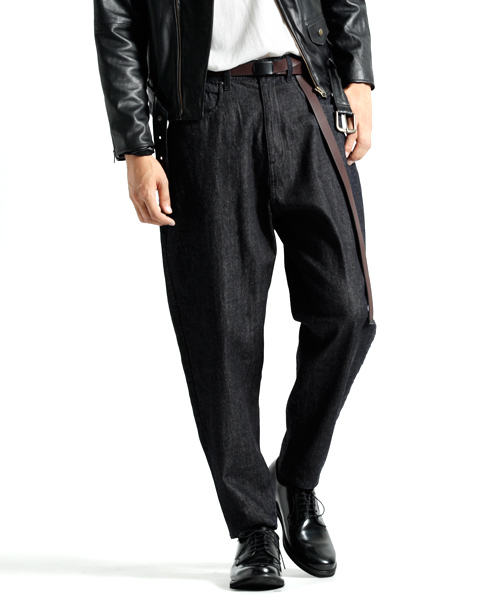 MONO-MART（モノマート）の「ワイドテーパード バギーデニムパンツ(10oz DENIM)（デニムパンツ・メンズ・ワンウォッシュ/ブラック/ライトインディゴブルー/ブルー系その他・M/L）」の14枚目の写真