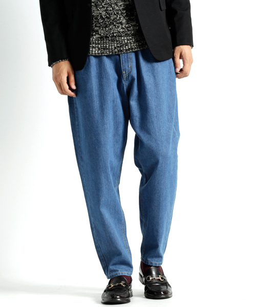 MONO-MART（モノマート）の「ワイドテーパード バギーデニムパンツ(10oz DENIM)（デニムパンツ・メンズ・ワンウォッシュ/ブラック/ライトインディゴブルー/ブルー系その他・M/L）」の15枚目の写真