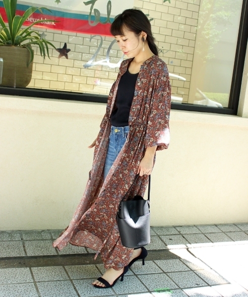 le.coeur blanc（ルクールブラン）の「【WEB限定PRICE】ビンテージフラワーロングシャツワンピース（シャツワンピース・レディース・イエロー系その他/レッド系その他2・FREE）」の9枚目の写真