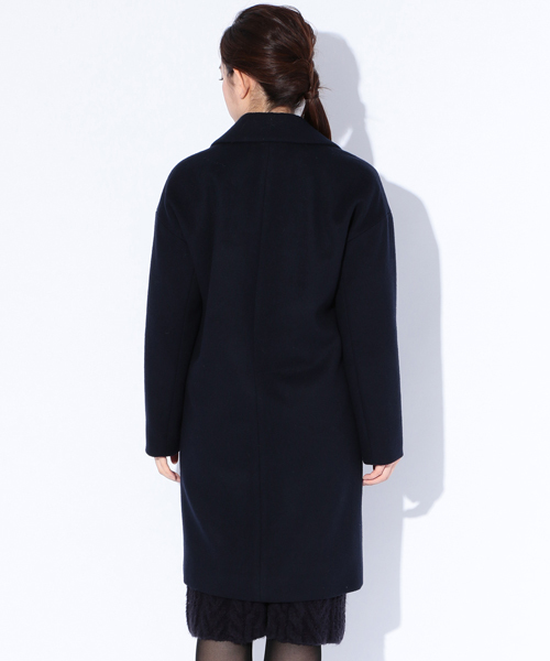 GUILD PRIME（ギルドプライム）の「◆雑誌掲載◆【GUILD PRIME】WOMENS ドロップショルダーダブルコート（チェスターコート・レディース・ネイビー・36/34）」の4枚目の写真