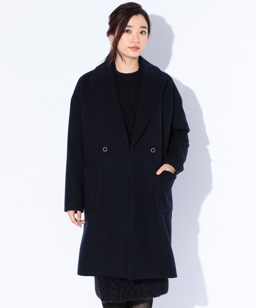 GUILD PRIME（ギルドプライム）の「◆雑誌掲載◆【GUILD PRIME】WOMENS ドロップショルダーダブルコート（チェスターコート・レディース・ネイビー・36/34）」の5枚目の写真