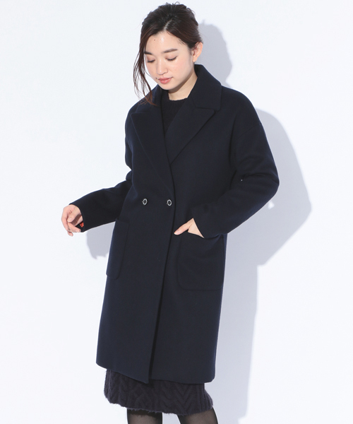 GUILD PRIME（ギルドプライム）の「◆雑誌掲載◆【GUILD PRIME】WOMENS ドロップショルダーダブルコート（チェスターコート・レディース・ネイビー・36/34）」の11枚目の写真