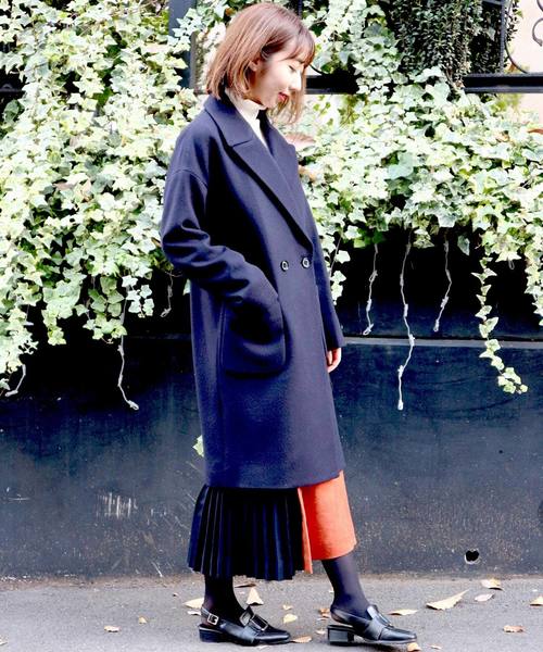 GUILD PRIME（ギルドプライム）の「◆雑誌掲載◆【GUILD PRIME】WOMENS ドロップショルダーダブルコート（チェスターコート・レディース・ネイビー・36/34）」の10枚目の写真