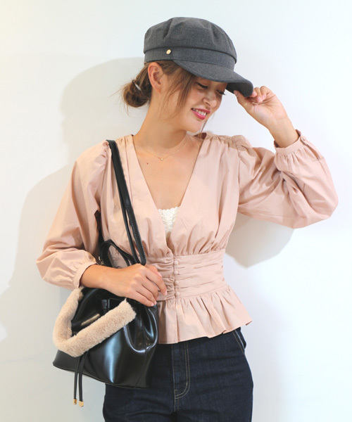 FREE'S MART（フリーズマート）の「ファーハンドル3WAYショルダーバッグ（ショルダーバッグ・レディース・ベージュ/ブラック/レッド・ﾌﾘ-）」の15枚目の写真