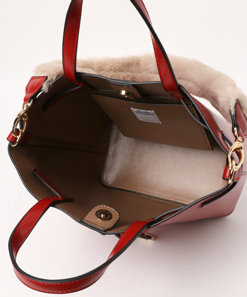 FREE'S MART（フリーズマート）の「ファーハンドル3WAYショルダーバッグ（ショルダーバッグ・レディース・ベージュ/ブラック/レッド・ﾌﾘ-）」の12枚目の写真