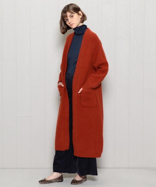 H　BEAUTY&YOUTH UNITED ARROWS（エイチビューティーアンドユースユナイテッドアローズ）の「＜H＞HAMILTON WOOL MIX GOWN/ｶｰﾃﾞｨｶﾞﾝ（カーディガン/ボレロ・レディース・ネイビー/オレンジ/パープル・MEDIUM/SMALL）」の3枚目の写真