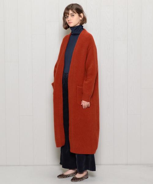 H　BEAUTY&YOUTH UNITED ARROWS（エイチビューティーアンドユースユナイテッドアローズ）の「＜H＞HAMILTON WOOL MIX GOWN/ｶｰﾃﾞｨｶﾞﾝ（カーディガン/ボレロ・レディース・ネイビー/オレンジ/パープル・MEDIUM/SMALL）」の18枚目の写真