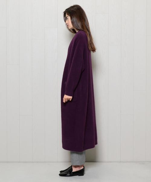 H　BEAUTY&YOUTH UNITED ARROWS（エイチビューティーアンドユースユナイテッドアローズ）の「＜H＞HAMILTON WOOL MIX GOWN/ｶｰﾃﾞｨｶﾞﾝ（カーディガン/ボレロ・レディース・ネイビー/オレンジ/パープル・MEDIUM/SMALL）」の14枚目の写真