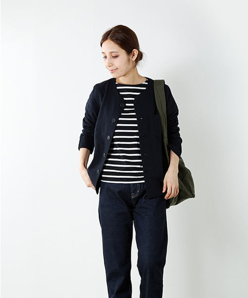 NaRu（ナル）の「「NARU/ナル」aranciato別注 天竺コットン前後ボーダー2way七分袖ワイドプルオーバー（Tシャツ/カットソー・レディース・ホワイト×ブラック/ブラック×ホワイト/ホワイト系その他/ブラック系その他・1）」の8枚目の写真