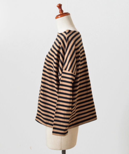 NaRu（ナル）の「「NARU/ナル」aranciato別注 天竺コットン前後ボーダー2way七分袖ワイドプルオーバー（Tシャツ/カットソー・レディース・ホワイト×ブラック/ブラック×ホワイト/ホワイト系その他/ブラック系その他・1）」の21枚目の写真