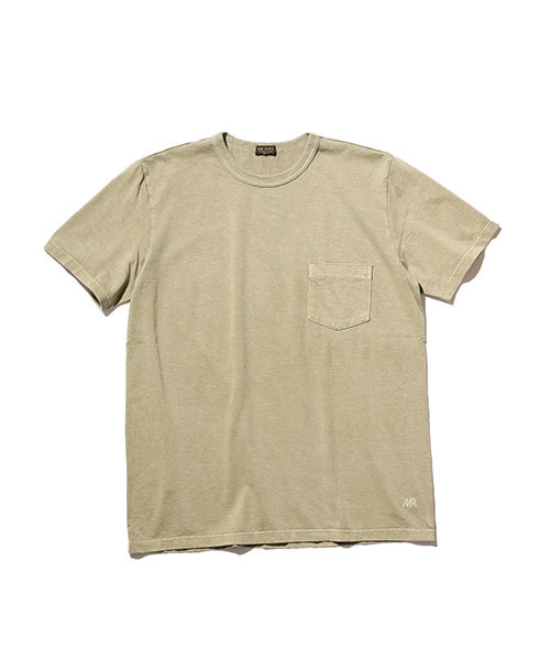 MR.OLIVE(ミスターオリーブ)の「ピグメントダイ レーヨン/コットン天竺 / ワンポイント Tシャツ(Tシャツ/カットソー・メンズ・カーキ/オフホワイト/サーモンピンク/ネイビー・LARGE/SMALL/MEDIUM/X-LARGE)」の7枚目の写真