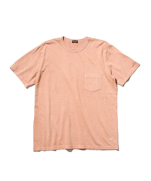 MR.OLIVE(ミスターオリーブ)の「ピグメントダイ レーヨン/コットン天竺 / ワンポイント Tシャツ(Tシャツ/カットソー・メンズ・カーキ/オフホワイト/サーモンピンク/ネイビー・LARGE/SMALL/MEDIUM/X-LARGE)」の14枚目の写真