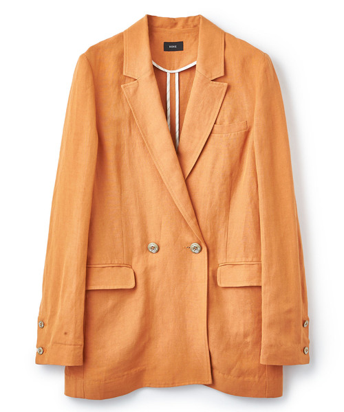 NINE（ナイン）の「リネンキャンバスジャケット（テーラードジャケット・レディース・オレンジ/アイボリー・0/1）」の2枚目の写真