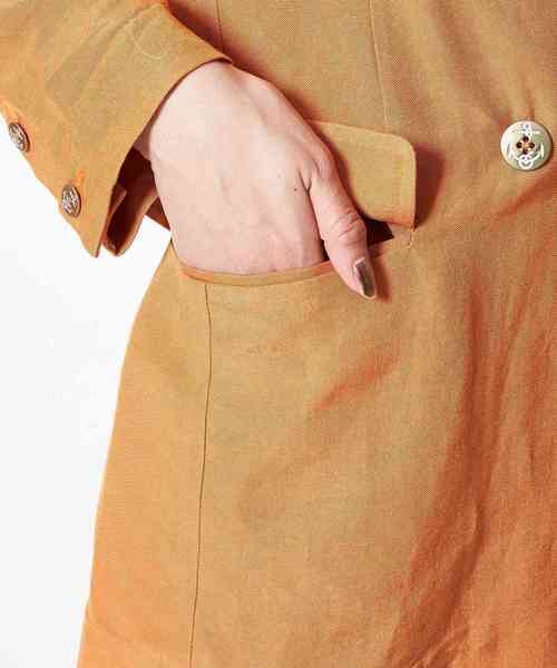 NINE（ナイン）の「リネンキャンバスジャケット（テーラードジャケット・レディース・オレンジ/アイボリー・0/1）」の9枚目の写真
