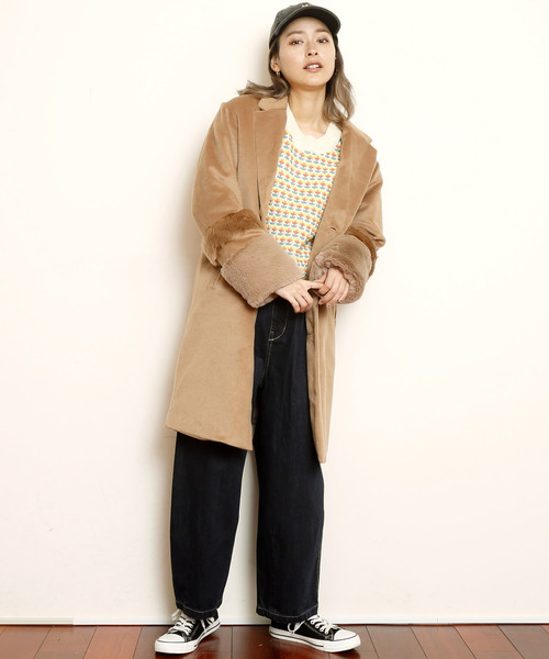 DOUBLE NAME（ダブルネーム）の「デニムテーパードパンツ（デニムパンツ・レディース・ネイビー/ブルー/A・FREE）」の7枚目の写真