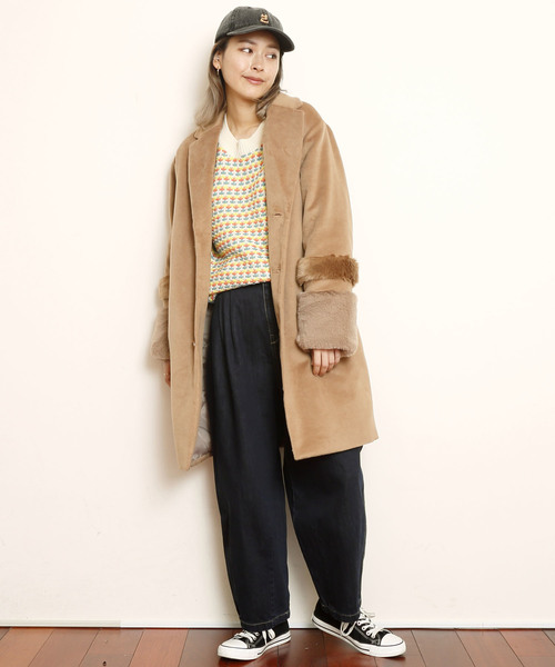 DOUBLE NAME（ダブルネーム）の「デニムテーパードパンツ（デニムパンツ・レディース・ネイビー/ブルー/A・FREE）」の8枚目の写真