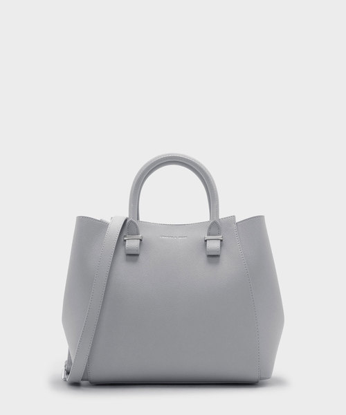 CHARLES & KEITH(チャールズ & キース)の「ストラクチャートップハンドルトートバッグ / STRUCTURED TOP HANDLE TOTE BAG (トートバッグ・レディース・ブラック/グレー・L)」の2枚目の写真