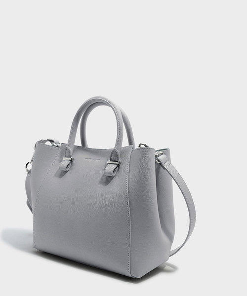 CHARLES & KEITH(チャールズ & キース)の「ストラクチャートップハンドルトートバッグ / STRUCTURED TOP HANDLE TOTE BAG (トートバッグ・レディース・ブラック/グレー・L)」の6枚目の写真
