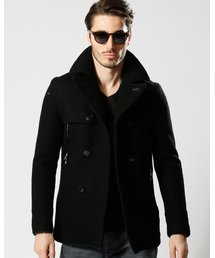 黒 ピーコート　ヨシポジティブ wjk（ダヴルジェイケイ）の「equipment P-coat（ピーコート）」 - WEAR