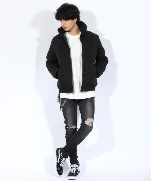 ８(eight)（エイト）の「中綿 ジャケット ブルゾン（ブルゾン・メンズ・ブラック/ネイビー・MEDIUM/LARGE/X-LARGE）」の3枚目の写真