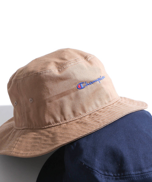 Champion（チャンピオン）の「∴WEGO/Champion別注バケットハット（ハット・メンズ・ネイビー/ベージュ/ホワイト/ブラック/ライトベージュ/グリーン/パープル/レッド・FREE）」の4枚目の写真