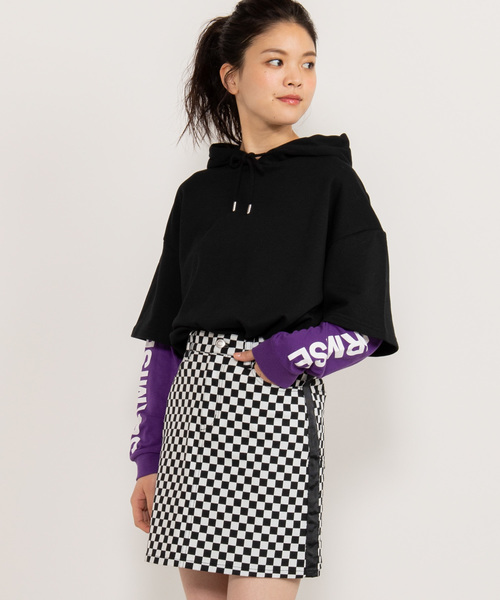 WEGO（ウィゴー）の「WEGO/サイドラインツイルタイトミニスカート（スカート・レディース・ベージュ/パープル/ブラック系その他2・FREE）」の2枚目の写真