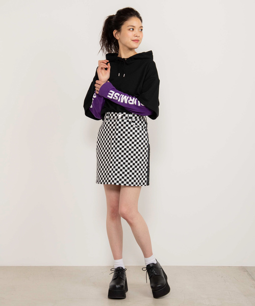 WEGO（ウィゴー）の「WEGO/サイドラインツイルタイトミニスカート（スカート・レディース・ベージュ/パープル/ブラック系その他2・FREE）」の13枚目の写真