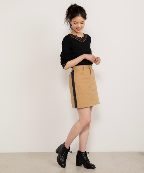 WEGO（ウィゴー）の「WEGO/サイドラインツイルタイトミニスカート（スカート・レディース・ベージュ/パープル/ブラック系その他2・FREE）」の11枚目の写真