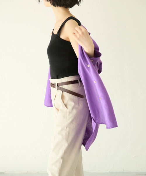 LOWRYS FARM（ローリーズファーム）の「スーピマアシメノースリーブ　828802（Tシャツ/カットソー・レディース・ブラック/ベージュ/ブラウン/オフホワイト・FREE）」の6枚目の写真